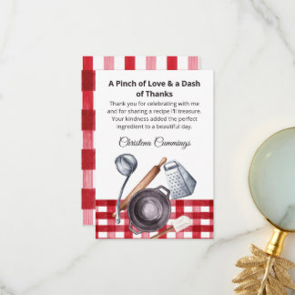 Pinch of Love Kitchen Bridal Shower Thank You Card