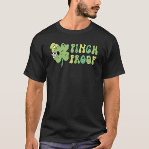 Pinch Proof Shamrock Retro Groovy St Patrick's Day T-Shirt