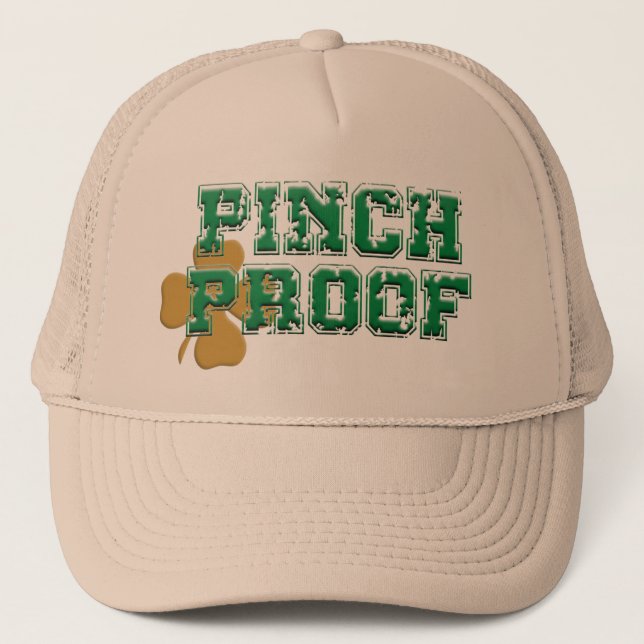 Pinch Proof St Patricks Design Trucker Hat (Front)