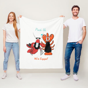 Pinch Us Were Engaged Crawfish Boil Party Fleece Blanket