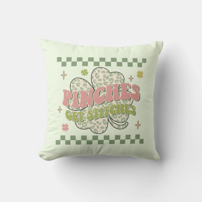 Pinches Get Stitches Throw Pillow (Front)