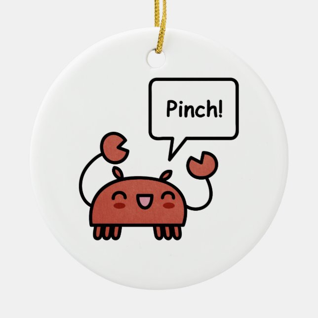 Pinchy Crab Ceramic Ornament (Front)