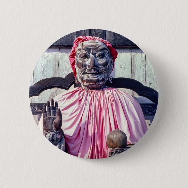 Pindola Bharadvaja statue in Nara - Japan 2 Inch Round Button (Front)