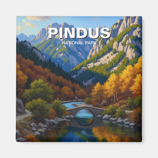Pindus National Park Greece Travel Magnet (Front)
