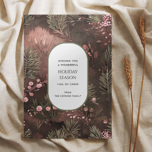 Pine and Berries Rustic Christmas Greetings