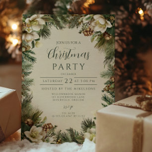 Pine and Berry Winter Holiday Invitation