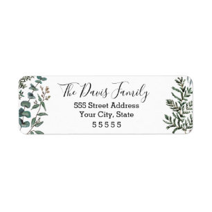 Pine and Eucalyptus Return Address Label