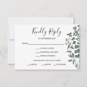 Pine and Eucalyptus RSVP Reply Card