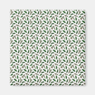Pine and holly  magnet