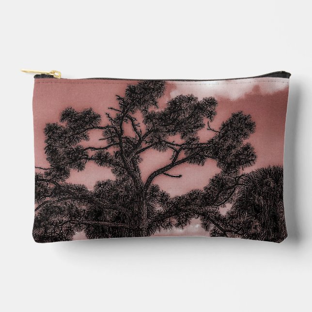 Pine and Palm Trees Silhouette Accessory Pouch  (Front)