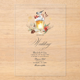 Pine and Spruce Winter Wonderland Wedding Acrylic Invitations