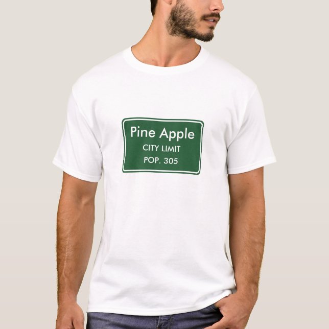 Pine Apple Alabama City Limit Sign T-Shirt (Front)