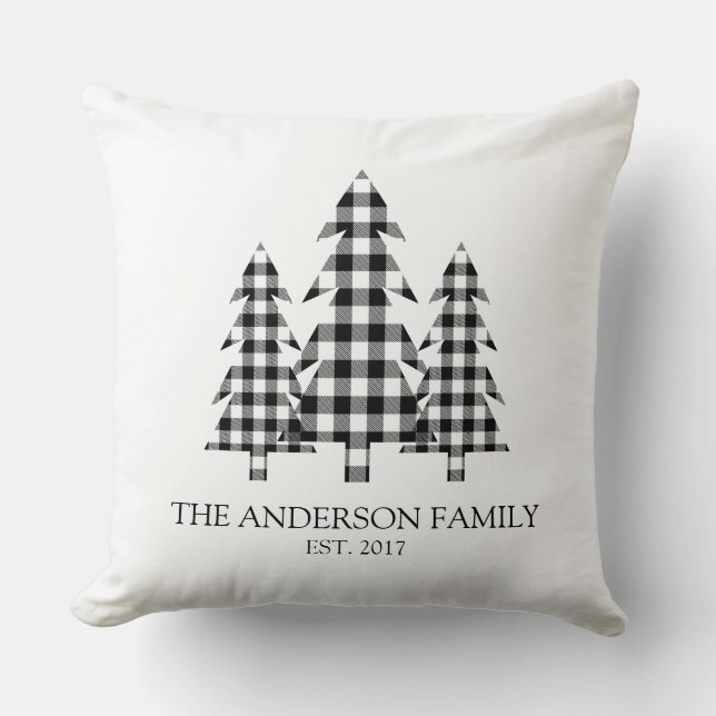 Pine Arbre Buffle Rustique Plaid Jeu Oreiller (Recto)