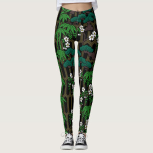 Pine, bamboo, cherry blossoms and tortoiseshell leggings