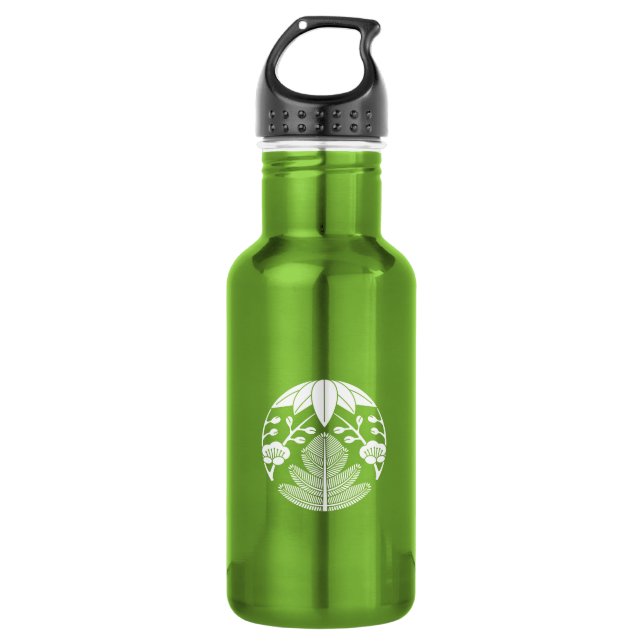 Pine,bamboo leaves,ume 532 ml water bottle (Front)