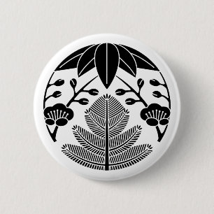 Pine bamboo ume 2 inch round button
