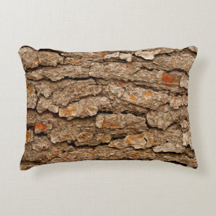 Pine Bark Texture Accent Pillow