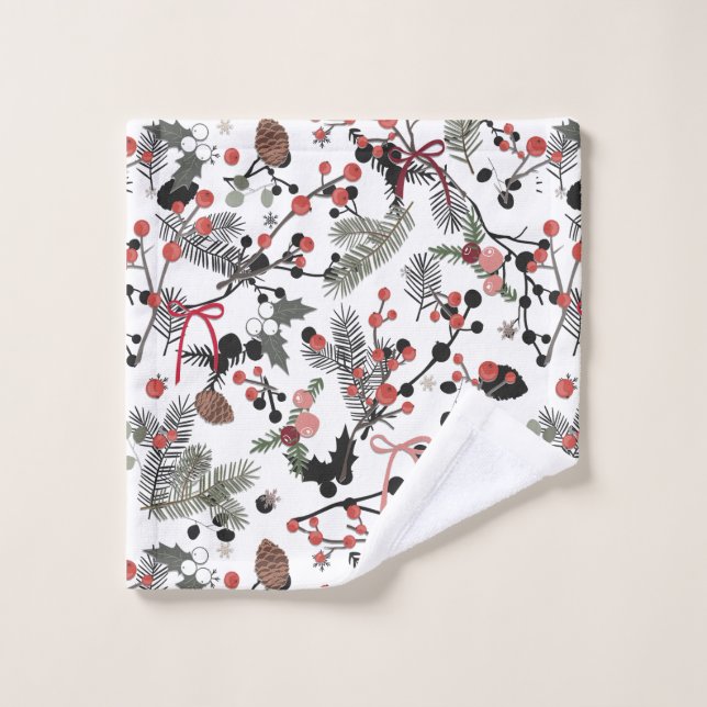 Pine & Berry Bathroom Towel Set (Wash Cloth)