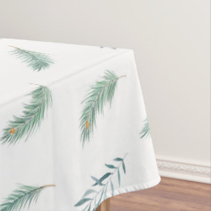 Pine Berry Christmas Green Watercolor Tablecloths