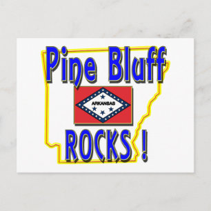 Pine Bluff Rocks ! (blue) Postcard