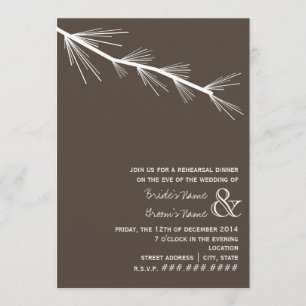 Pine Bough Brown Rehearsal Dinner Invitation