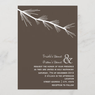 Pine Bough Faire-part de mariage Brown