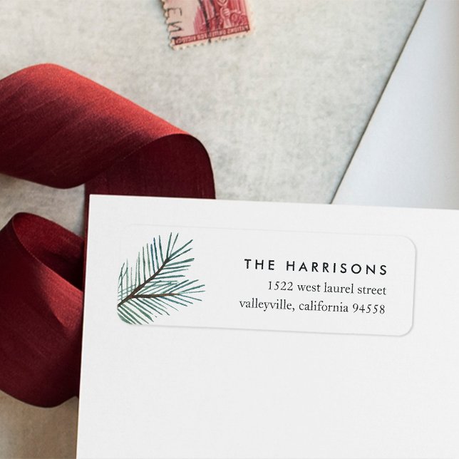 Pine Boughs | Adresse de retour de vacances (Créateur téléchargé)