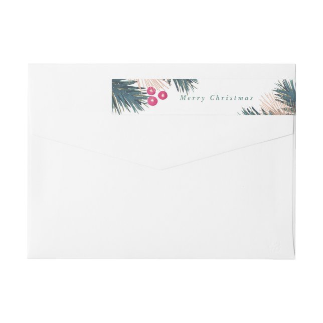 Pine Boughs and Berries Wraparound Label (Back)