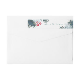 Pine Boughs and Berries Wraparound Label