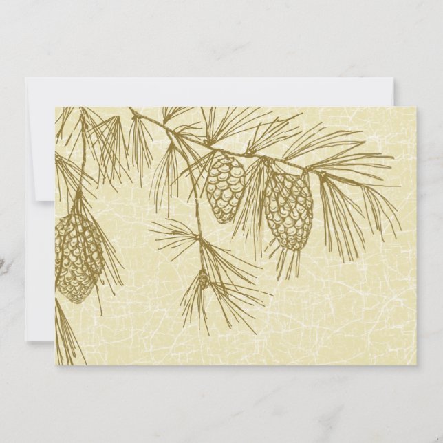 Pine Boughs Crackled Wedding Invitation (Front)