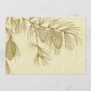 Pine Boughs Crackled Wedding Invitation