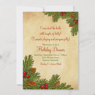 Pine Boughs Dîner Fête Invitation