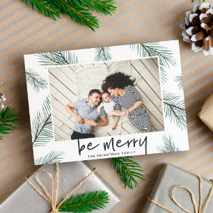 Pine Boughs   Soyez Joyeux Carte photo