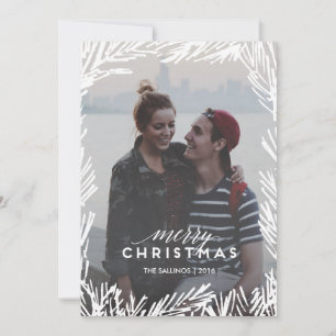 Pine Branch Frame Holiday Card