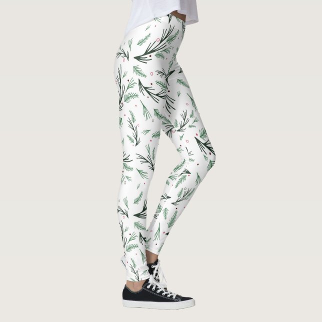 Pine Branch Pattern Leggings (Right)