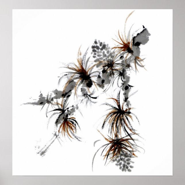 Pine Branch, Sumi-e Poster (Front)