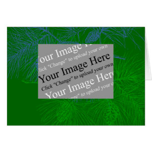 Pine Branch Vintage Art Custom Greeting Cards