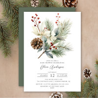 Pine Branch Winter Botanical Baby Shower