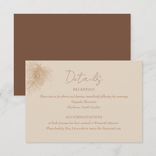Pine Branch Winter Forest Wedding Details Enclosure Card