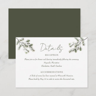 Pine Branch | Winter Forest Wedding Details Enclosure Card