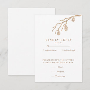 Pine Branch Winter Forest Wedding RSVP Card