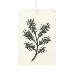 Pine Branch – Winter Ink Brush Illustration on Air Freshener