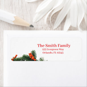 Pine Branch with Berries Return Address