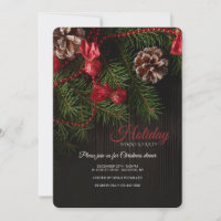 Pine Branches and Pine Cones Invitation