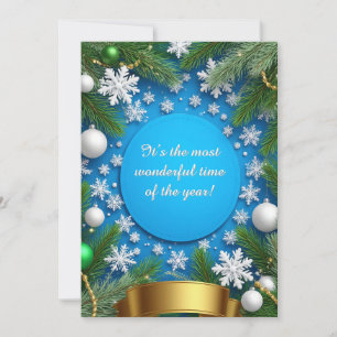 🎄✨ Pine Branches Elegant Winter Holiday Natural  Card