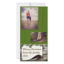 Pine Branches Green Background Christmas