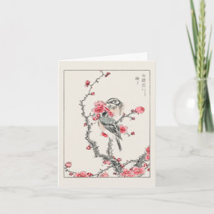 Pine Bunting and Plum Tree - Japanese traditional Card