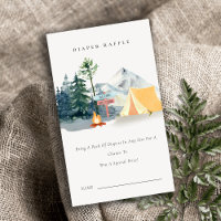 Pine Camping Mountain Diaper Raffle Baby Shower