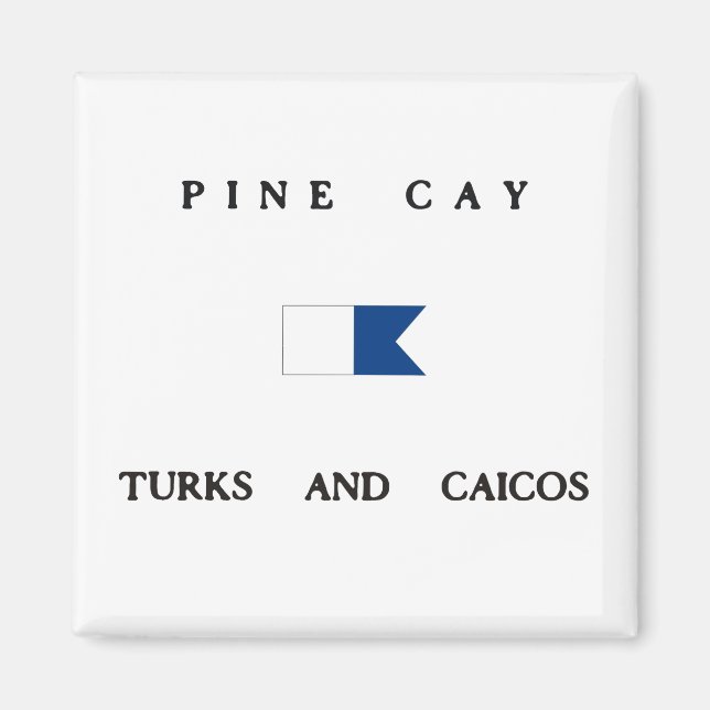 Pine Cay Turks and Caicos Alpha Dive Flag Magnet (Front)