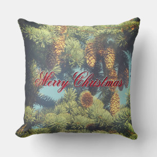 PINE COMB Christmas large outdoor throw pillow